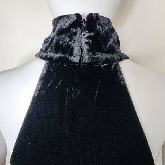 NWT L'AGENCE Halter Neck Velvet Bodycon Mini Dress Black Size 2 - Picture 4 of 13
